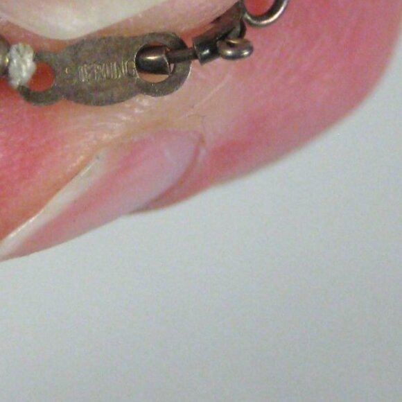 Dyed Howlite Stone Sterling Silver 925 Nugget Bead Necklace Southwest 19 In - Picture 5 of 11